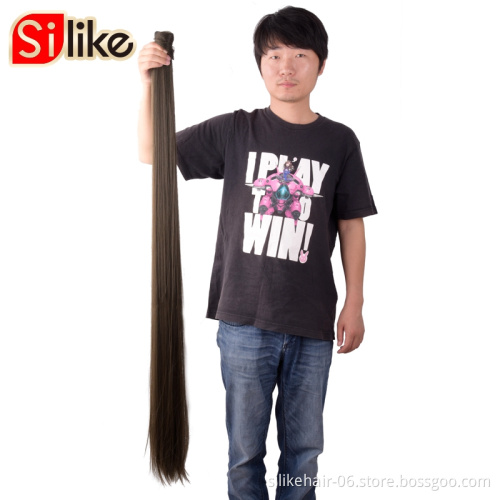 Custom-made  51 Inch synthetic hair extension clip in Straight Hair Drawstring Ponytail  Long Straight Wrap Around PonyTail Hair